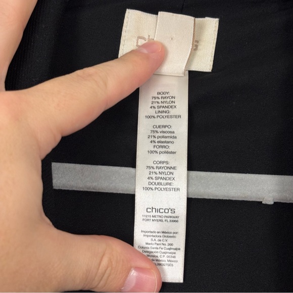 Chico’s Double Breasted Black Gold Studded Blazer Jacket Size 1 (Medium/8) - Picture 3 of 5